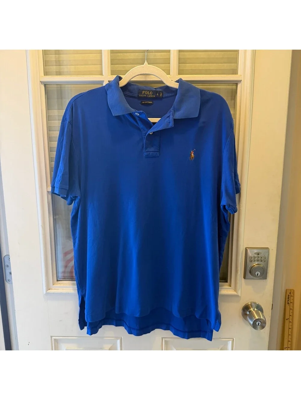 Polo Ralph Lauren Men's Blue Pima Soft Touch Polo Shirt Size Large